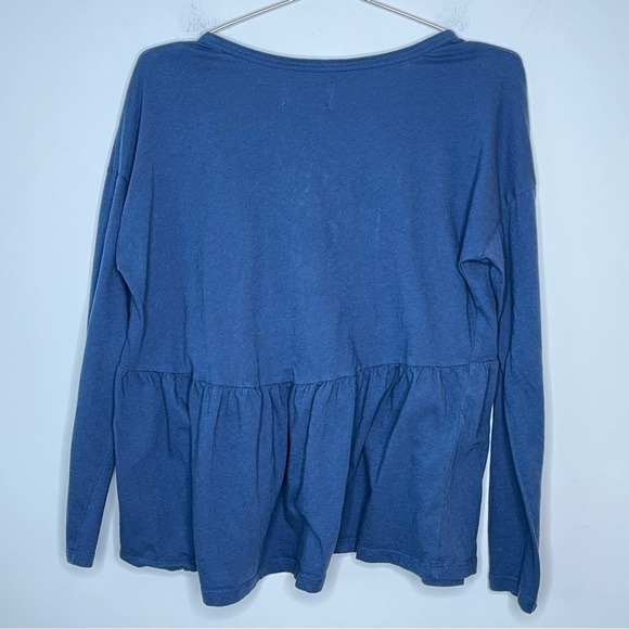 ANTHROPOLOGIE Saturday Sunday Long Sleeve Peplum Shirt 100% Cotton - Picture 2 of 7